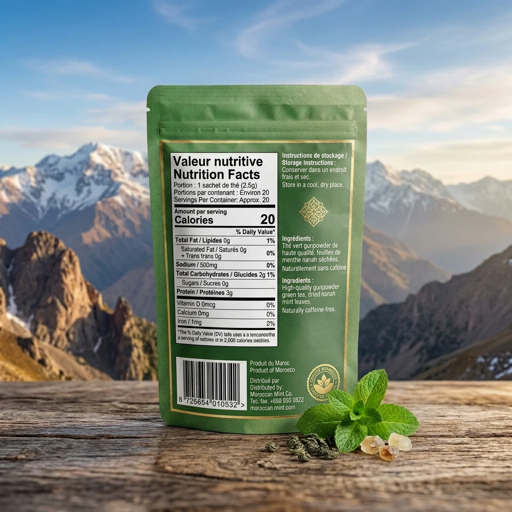 Zaraba Terroir – Thé Vert à la Menthe Marocain Premium | Infusion Traditionnelle du Maroc